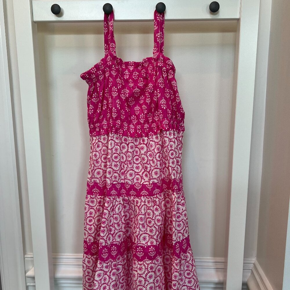 Mayoral Girls’ Tiered Cotton Sundress – UK Brand – Size 10 – Pink & White